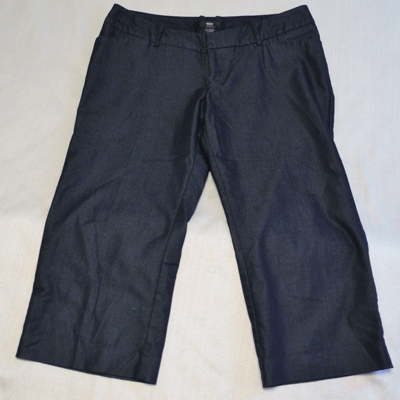 Mossimo Stretch Fit 3 Dark Blue Capris Size 12 - Picture 2 of 5